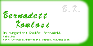 bernadett komlosi business card