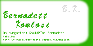 bernadett komlosi business card